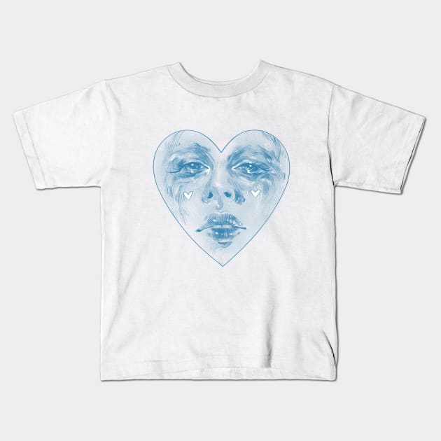 heart face Kids T-Shirt by Inkdoski